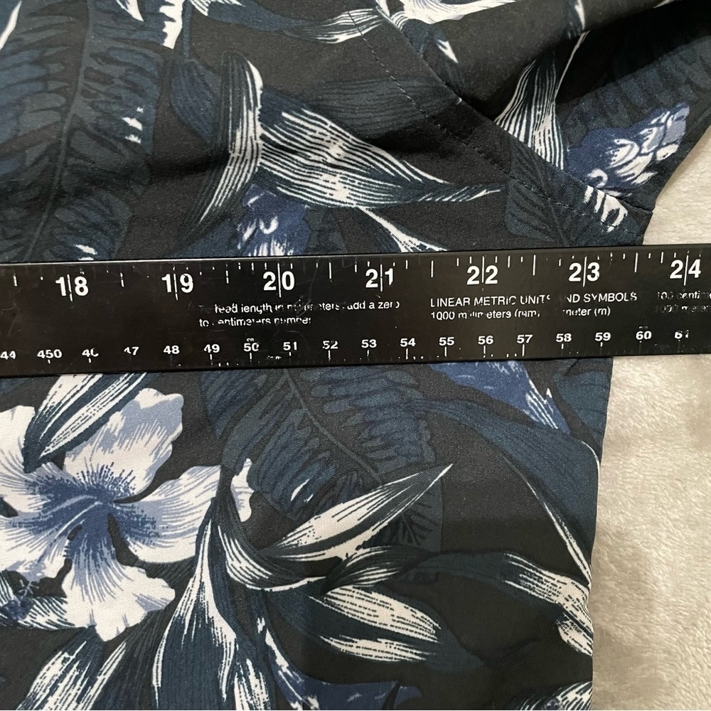 Fried Denim Slim Fit Floral Button Down Shirt Mens Size XL Black Blue - Picture 7 of 8